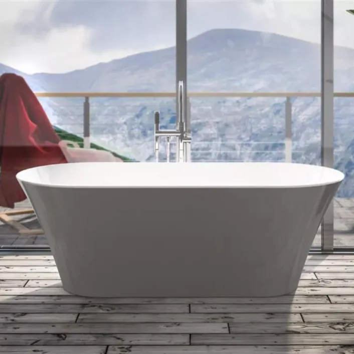 Eastbrook Charlton 1650 x 740 x 565mm Freestanding Bath Inc Waste - Grey
