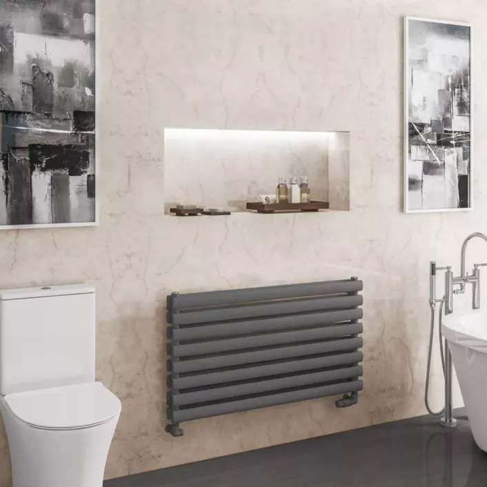 Eastbrook Tunstall Double 560 x 1000 Towel Rail Matt Anthracite