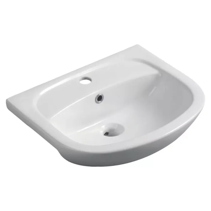 Eastbrook Osterley 44cm x 51cm 1 Tap Hole Ceramic Semi Recessed Basin - White