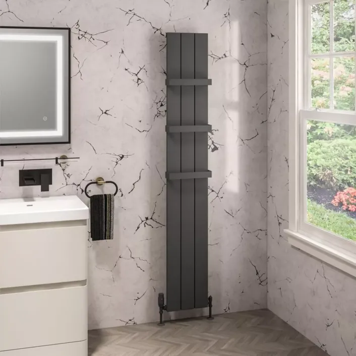 Eastbrook Charlton 1800 x 280 Aluminium Radiator Matt Anthracite