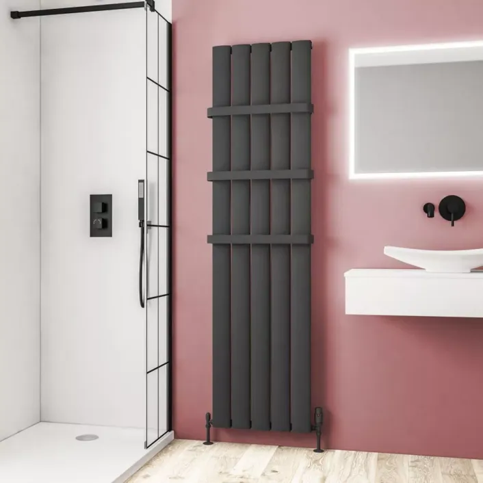 Eastbrook Malmesbury 1800 x 470 Aluminium Radiator Matt Anthracite