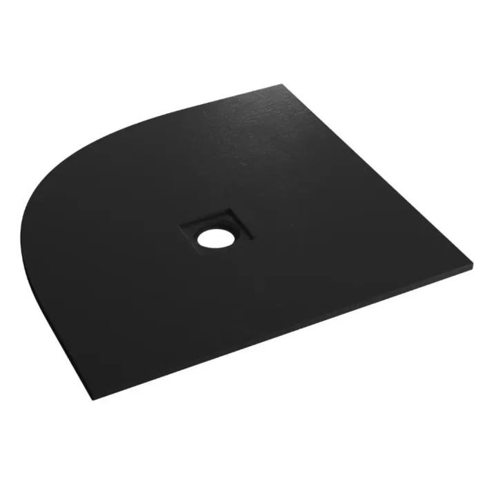 Eastbrook Crossland 800x800mm Quad Shower Tray with Slate Finish - Black