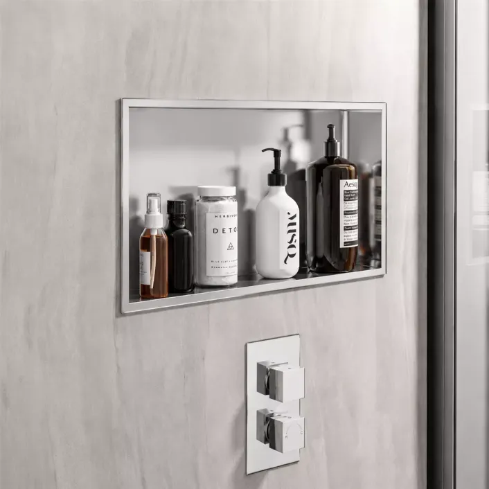 Eastbrook 600x300mm Shower Niche - Chrome