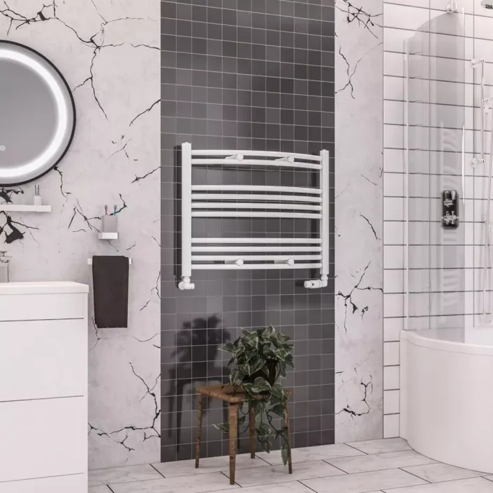 Eastbrook Wendover Curved Multirail 600 x 750 Gloss White