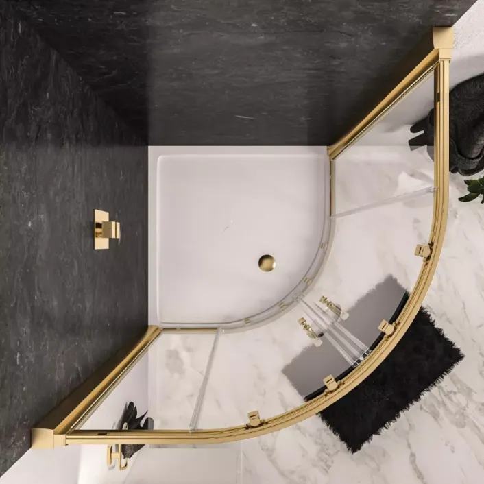Eastbrook Volente 800 x 800mm Quadrant Shower Enclosure - Brushed Brass