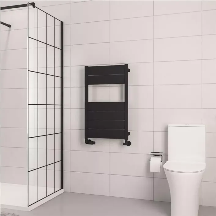 Eastbrook Kingswood Slimline 820 x 500 Aluminium Towel Rail Matt Black