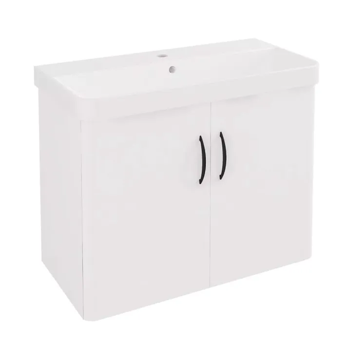 Eastbrook Cavone II 70CM 2 Door Wall Hung Basin Vanity Unit - White