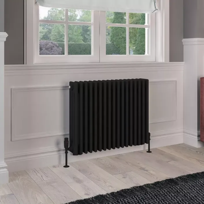 Eastbrook Rivassa 4 Column Radiator 600 x 785mm Matt Black