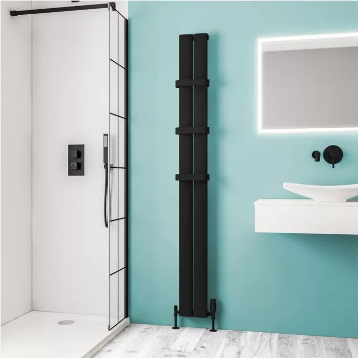 Eastbrook Malmesbury 1800 x 185 Aluminium Radiator Matt Black