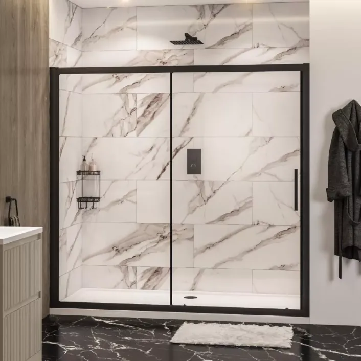 Eastbrook Volente 1850 x 2000mm Sliding Shower Door (6mm Thick) - Matt Black