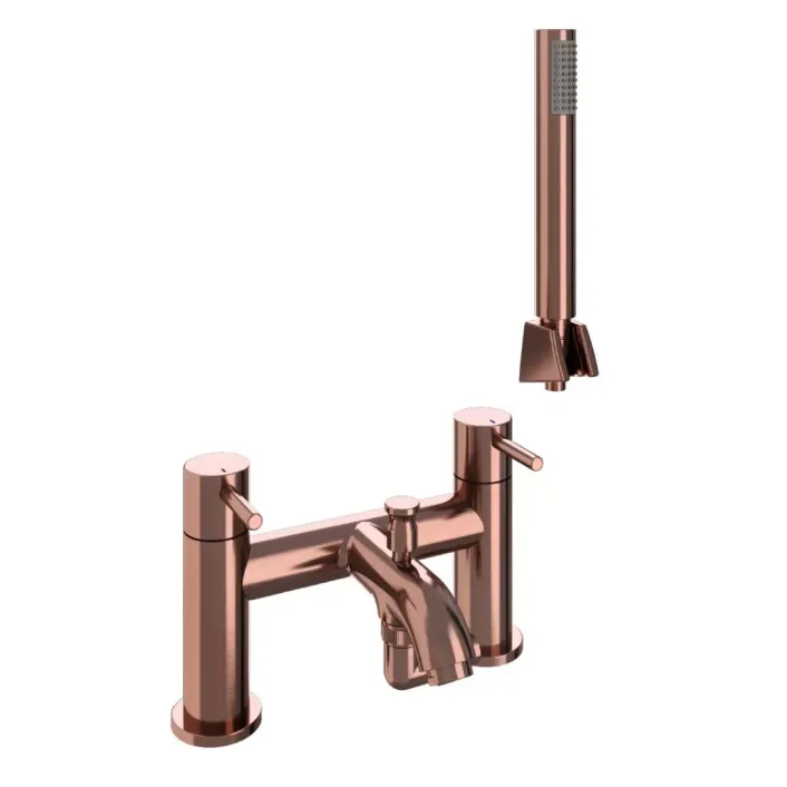Eastbrook Meriden Bath Shower Mixer (BSM) Tap with Handset, Hose & Holder Kit - Brushed Bronze