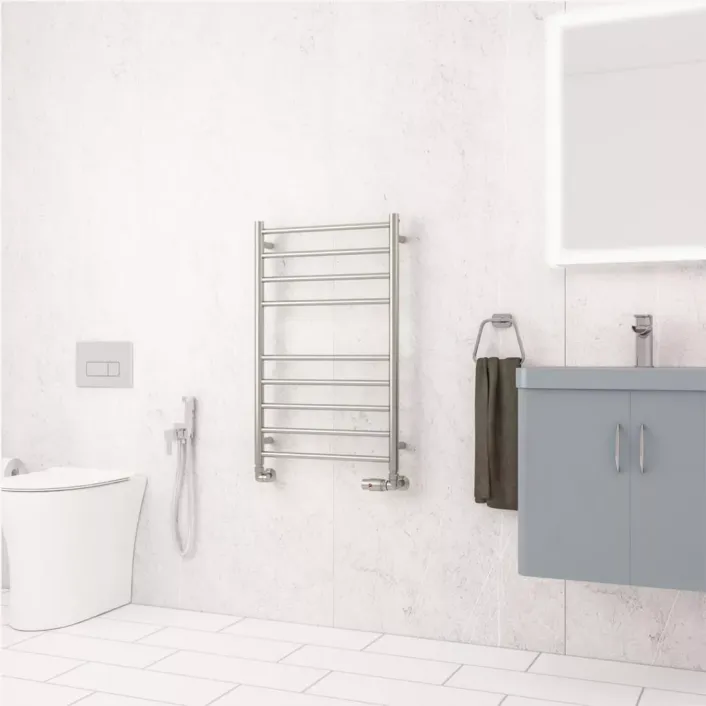Eastbrook Violla II 790 x 500 Stainless Steel Towel Rail Brushed
