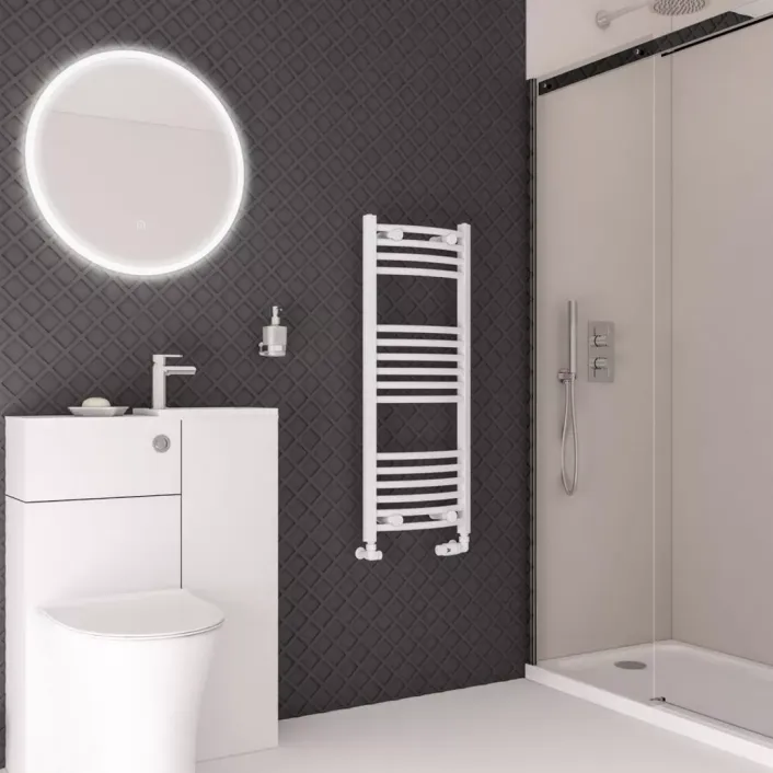 Eastbrook Wingrave Curved Multirail 1000 x 400 Gloss White