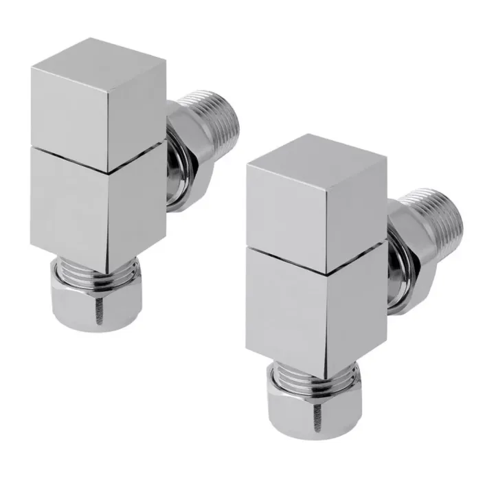 Eastbrook Angled Square Radiator Valve (Pair) Chrome