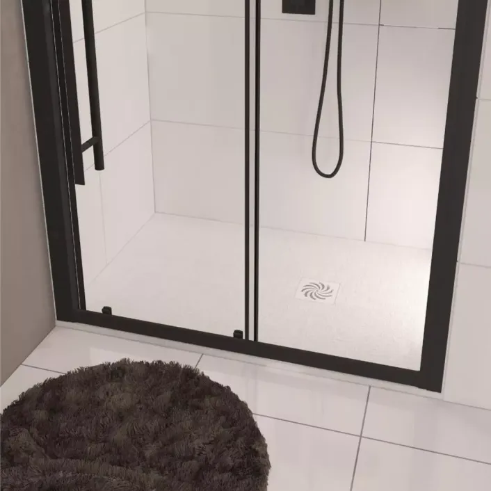 Eastbrook Crossland 1200 x 800mm Rectangular Shower Tray with Slate Finish - White