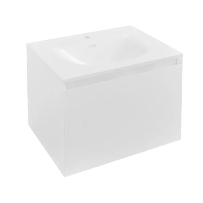 Eastbrook Badbury 60cm Wall Hung Unit 1 Drawer High Gloss White