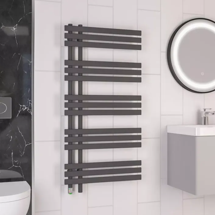 Eastbrook Loddon Dry Element Towel Rail 1200 x 600 Matt Anthracite