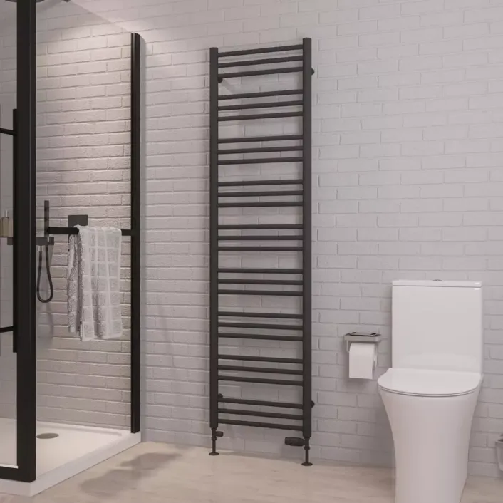 Eastbrook Corinium Round 1800 x 500 Towel Rail Matt Anthracite