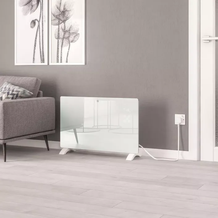 Eastbrook Cortona 555 x 770 Glass Fronted Electric Radiator 2000W White