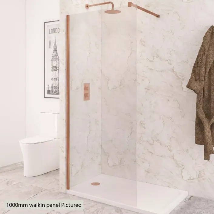 Eastbrook Vantage 2000 6mm Thick Easy Clean 2000 x 1100mm Walk-In Shower Panel - Brushed Bronze