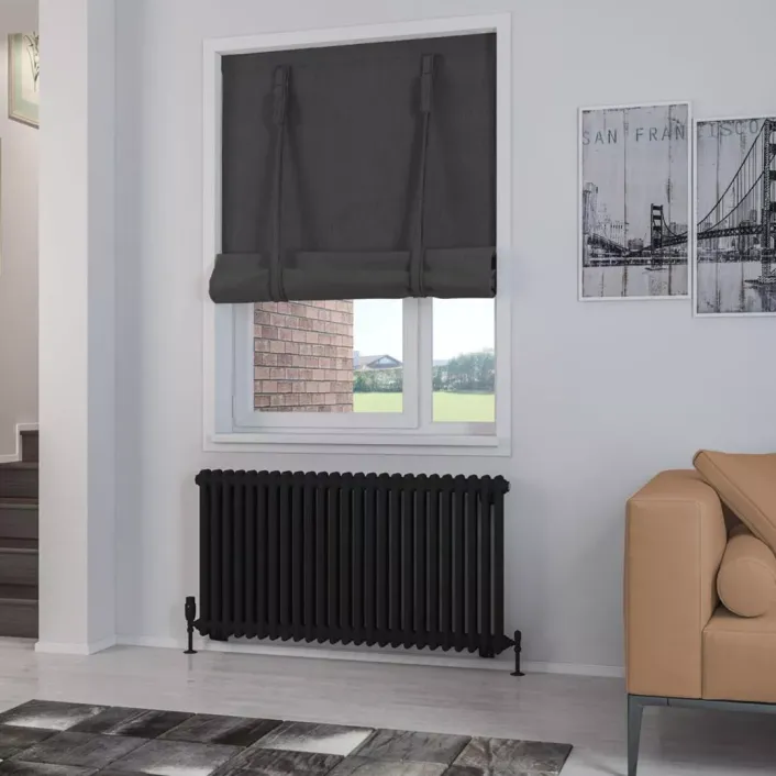 Eastbrook Rivassa 2 Column Radiator 600 x 1148mm Matt Black