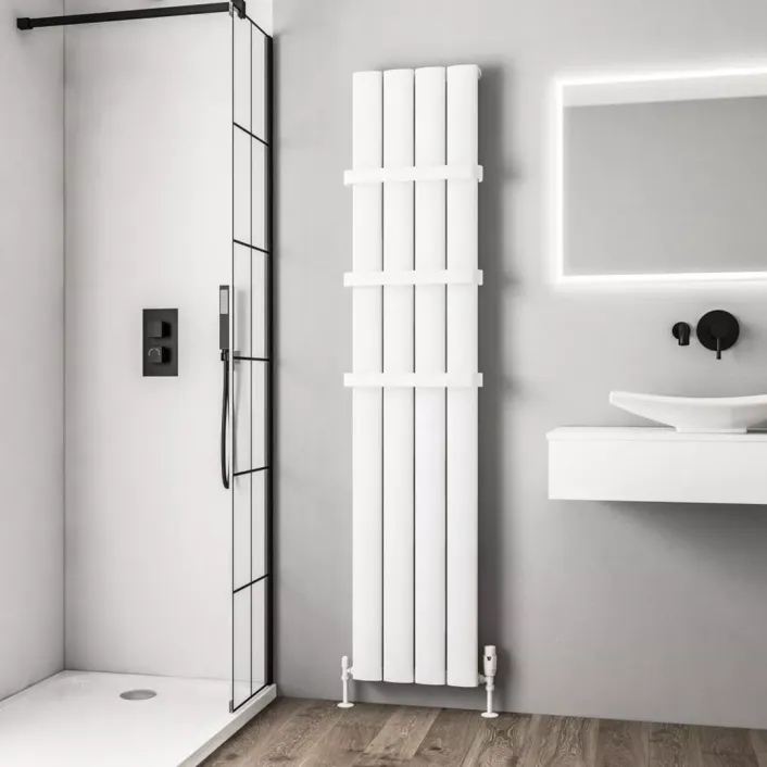 Eastbrook Malmesbury 1800 x 375 Aluminium Radiator Matt White