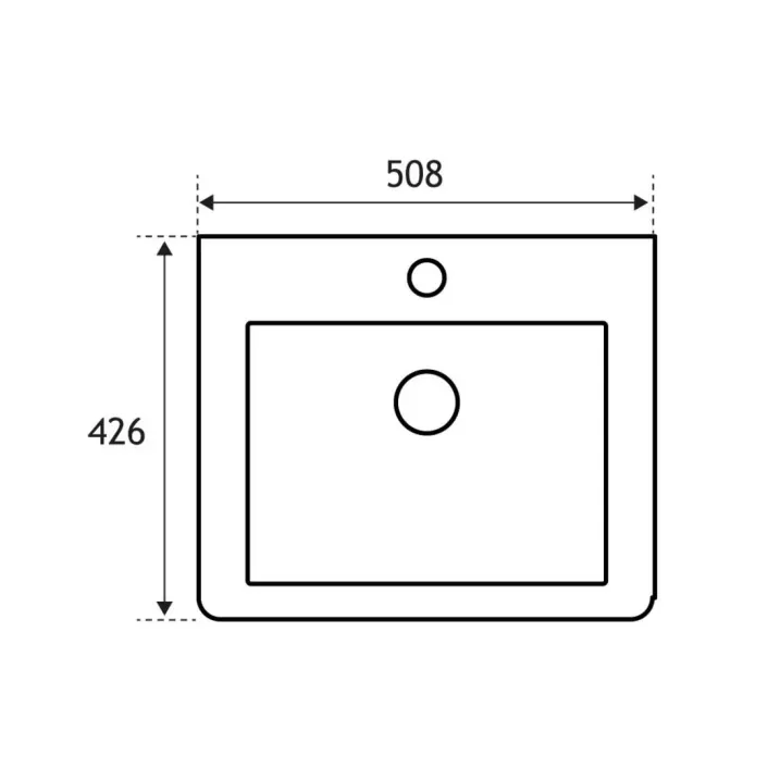 Eastbrook Cavone 50cm x 42cm 1 Tap Hole Polymarble Basin - High Gloss White