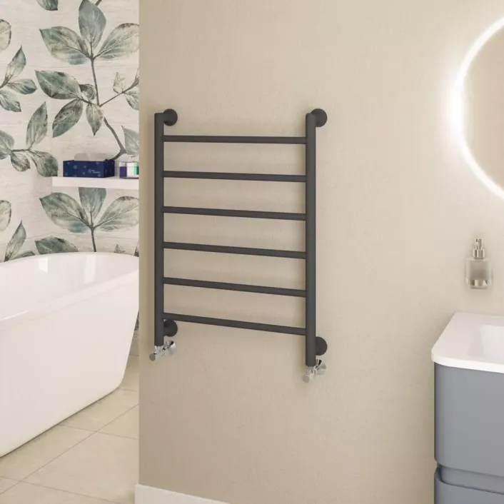 Eastbrook Eshton 800 x 600mm. Towel Rail Matt Anthracite