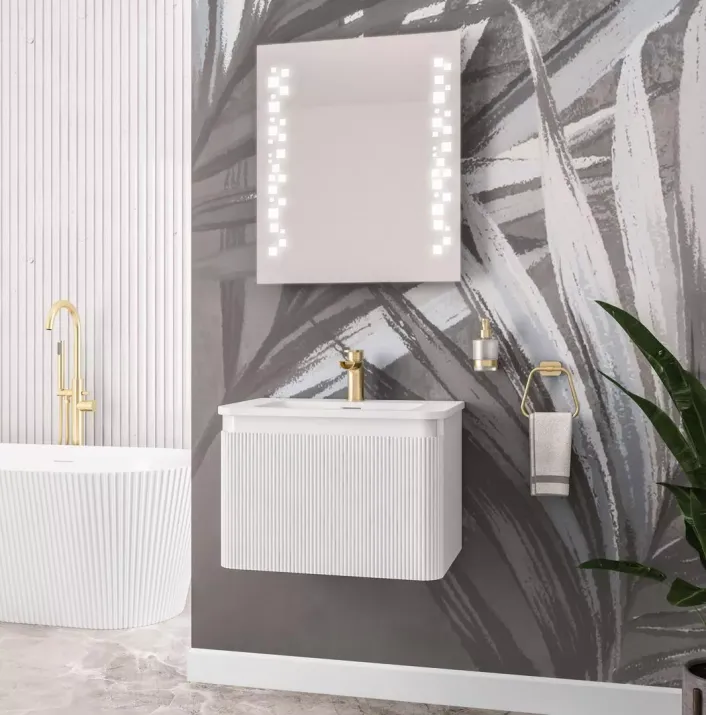 Eastbrook Belice Fluted 60 Wall Hung Unit - High Gloss White