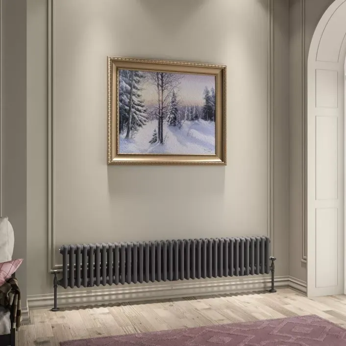 Eastbrook Imperia 3 Column Radiator 300 x 1640mm Matt Anthracite