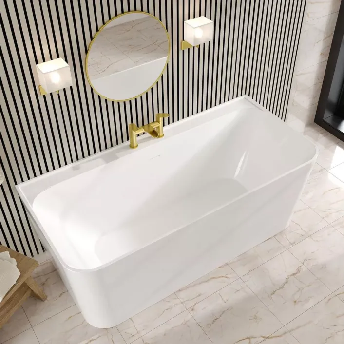 Eastbrook Brockland Sqaure 1600 x 750 x 600mm (430mm Depth) Freestanding Bath - Gloss White