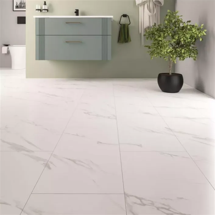 Eastbrook SPC Flooring Tile Collection 606 x 303 Marble White
