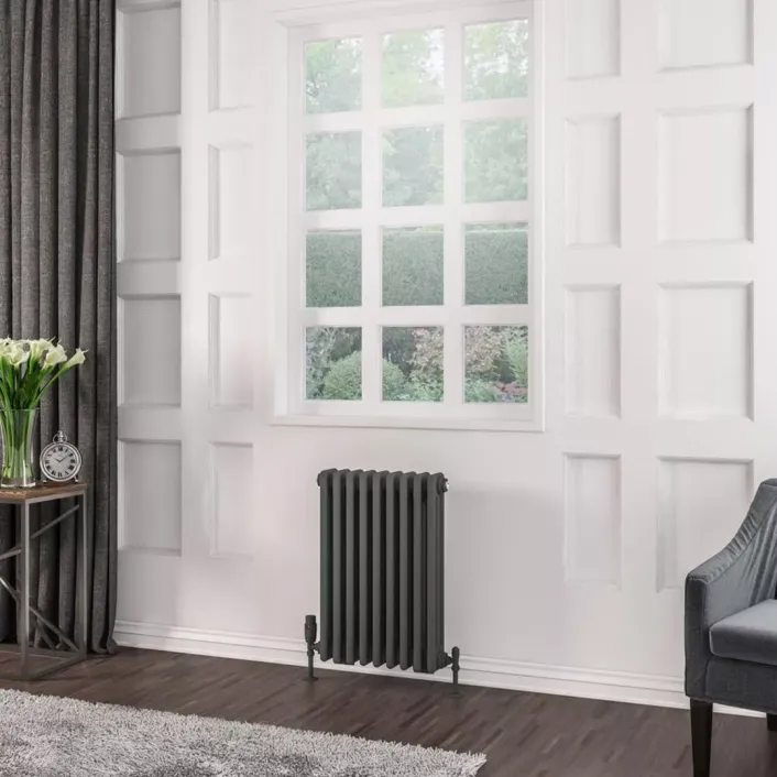 Eastbrook Rivassa 3 Column Radiator 600 x 428mm Matt Anthracite