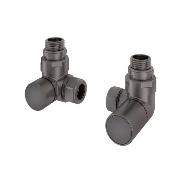 Eastbrook Corner Radiator Valve (Pair) Brushed Gunmetal