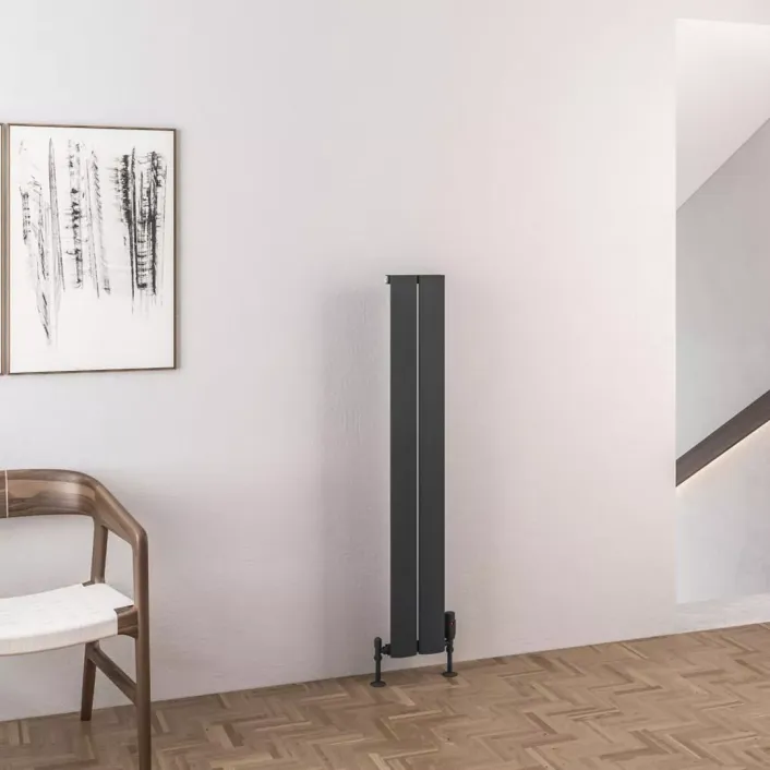Eastbrook Malmesbury 1200 x 185 Aluminium Radiator Matt Anthracite
