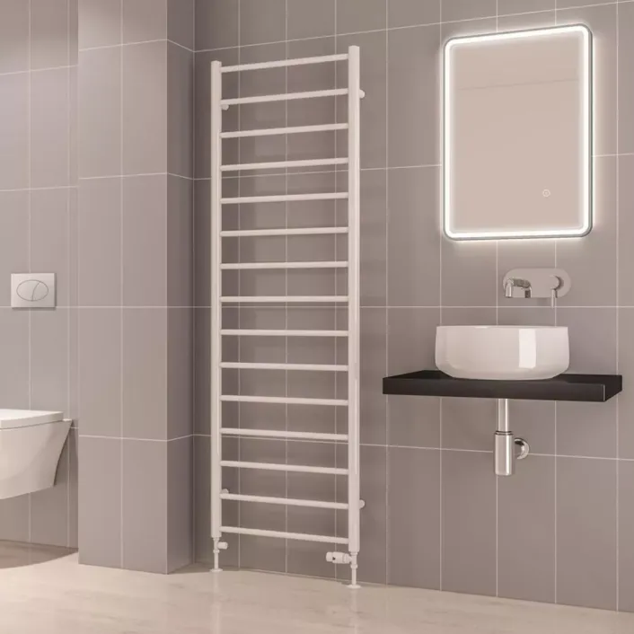 Eastbrook Tuscan Round 1800 x 600 Towel Rail Gloss White