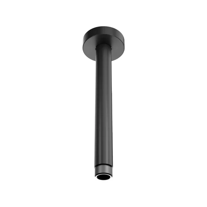Eastbrook 200mm Ceiling Mounted Round Shower Arm - Matt Smooth Black