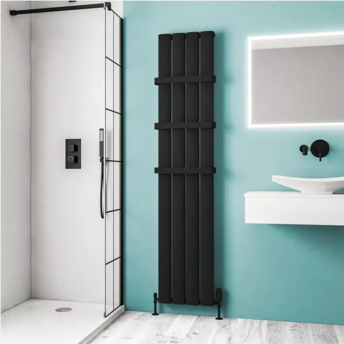 Eastbrook Malmesbury 1800 x 375 Aluminium Radiator Matt Black