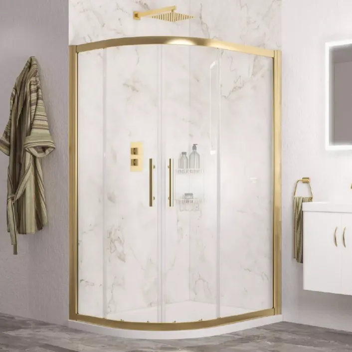 Eastbrook Volente Offset Quad 1200 x 900 Brushed Brass
