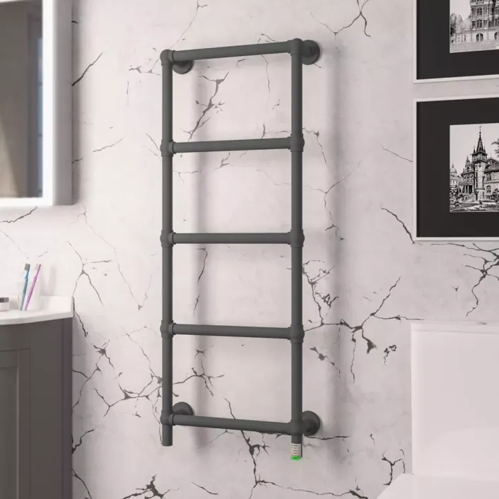 Eastbrook Kennet Dry Element Towel Rail 1200 x 500 Matt Anthracite