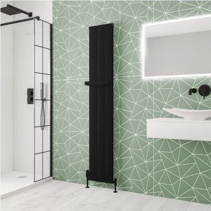 Eastbrook Kingswood Slimline 1800 x 310 Aluminium Radiator Matt Black