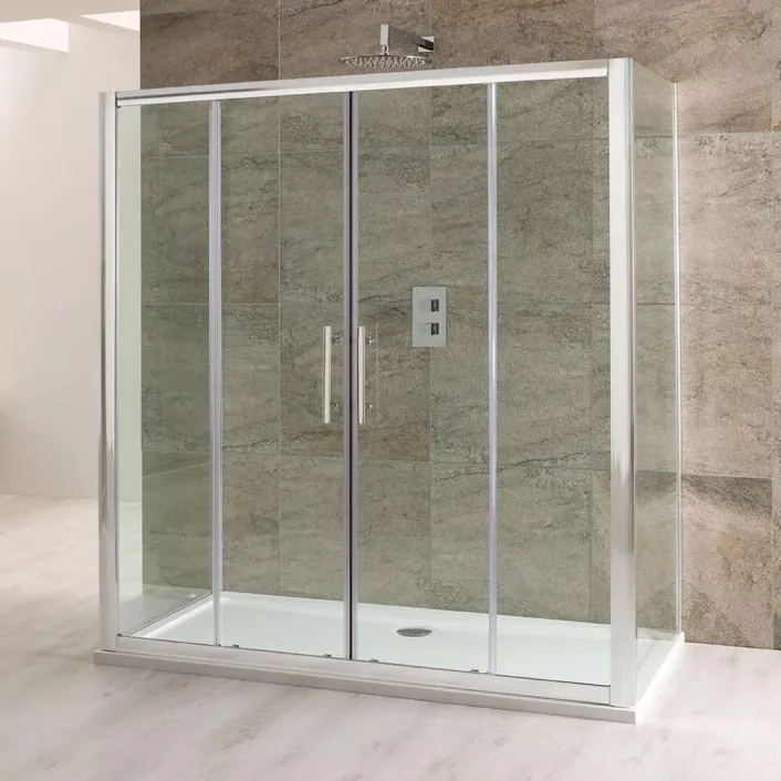 Eastbrook Volente 6mm Easy Clean 1850mm x 1400mm Double Sliding Shower Door - Chrome