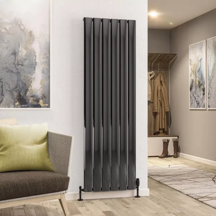 Eastbrook Malmesbury 1800 x 565 Aluminium Radiator Black Effect