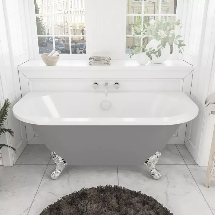 Eastbrook Mortlake 1500 x 740 x 610mm (435mm Depth) Freestanding Bath - Grey