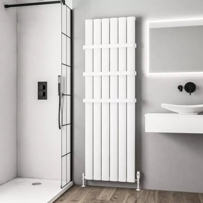 Eastbrook Malmesbury 1800 x 565 Aluminium Radiator Matt White