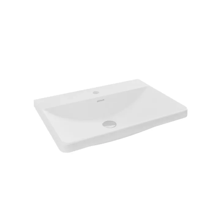 Eastbrook Cavone 60cm x 41cm 1 Tap Hole Polymarble Basin - White