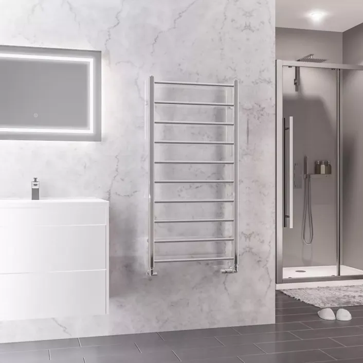 Eastbrook Tuscan Round 1200 x 600 Towel Rail Chrome