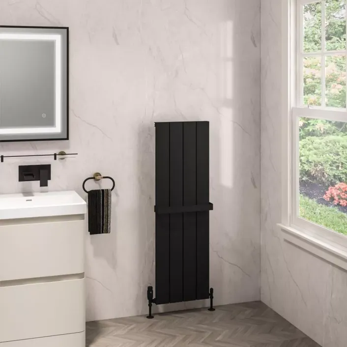 Eastbrook Charlton 1200 x 375 Aluminium Radiator Matt Black