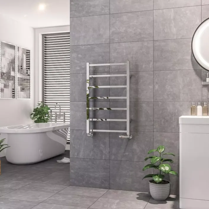 Eastbrook Tuscan Square Towel Rail 800 x 500 Chrome