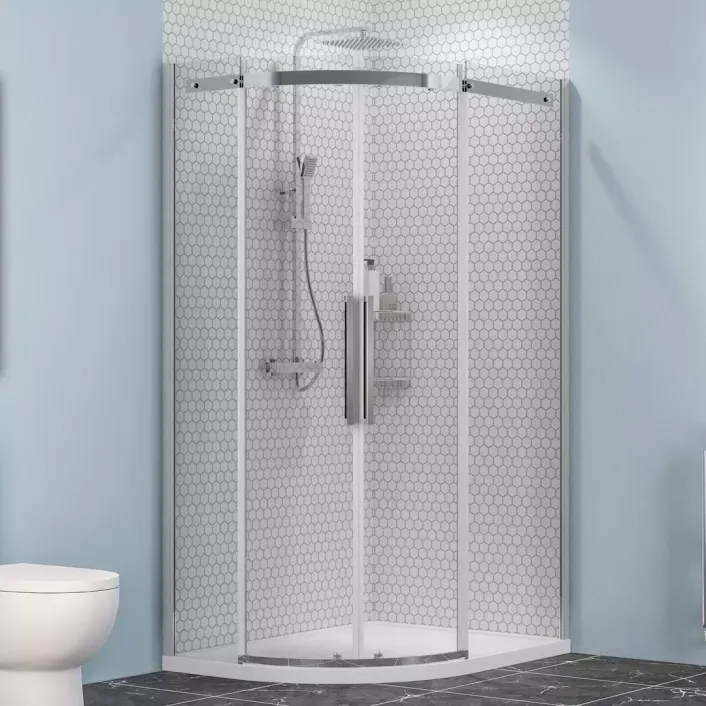 Eastbrook Corniche 2000 900x800mm Left Hand Offset Quadrant Shower Enclosure - Chrome